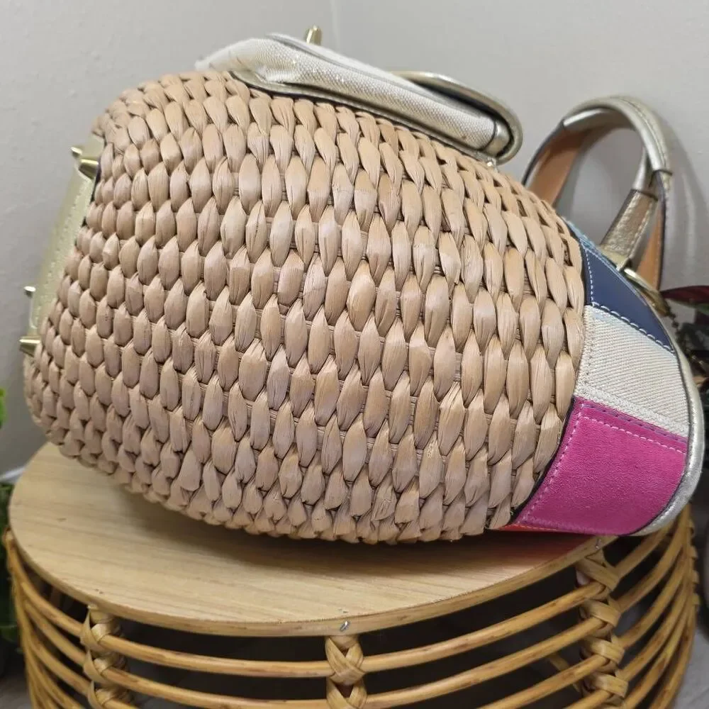 Coach Rare Vintage Legacy Lily Straw Tote - Picture 7 of 16